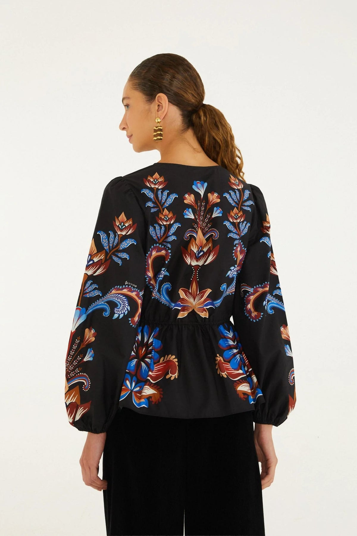 Energy Floral Black Blouse