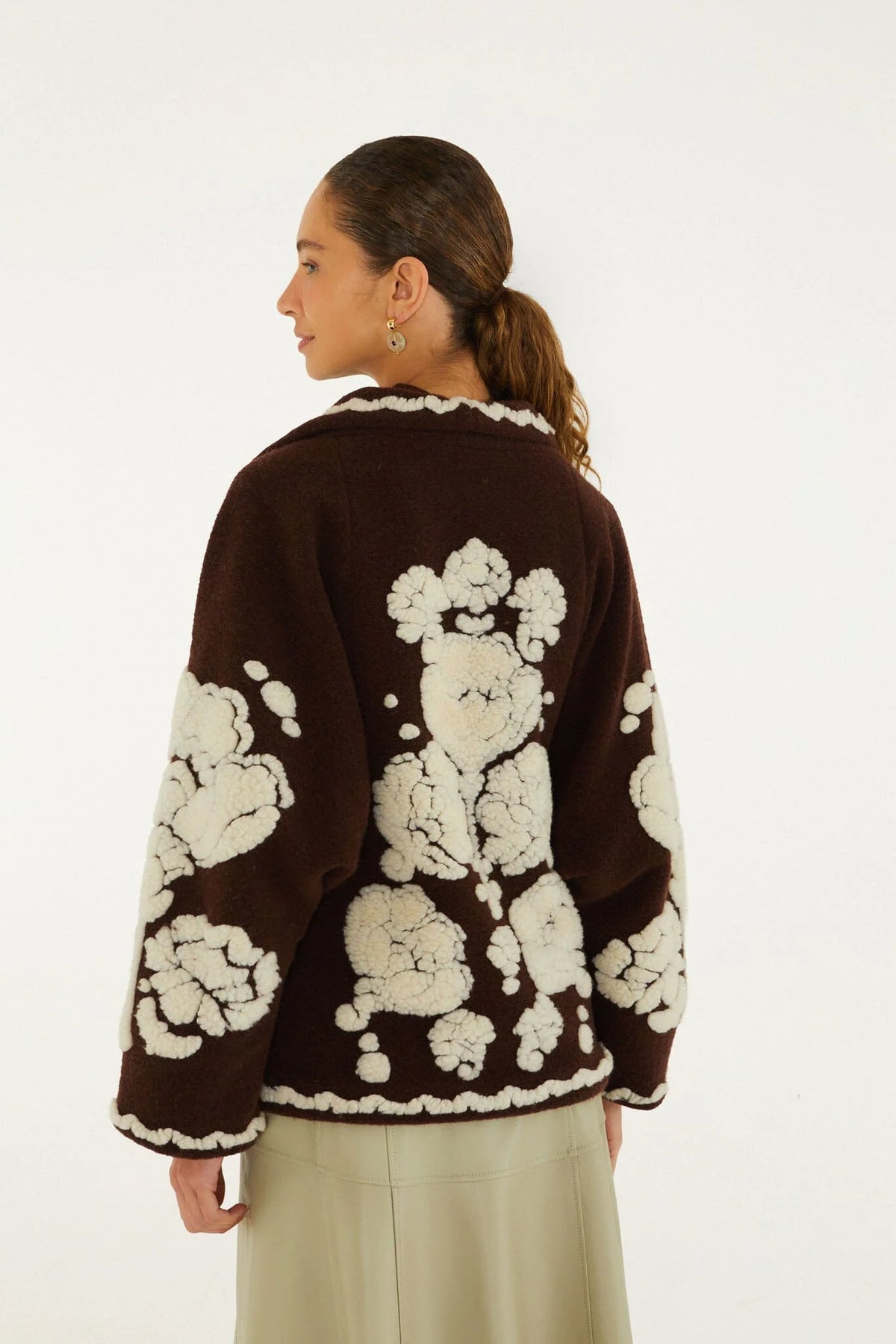 Flowers Brown Coat