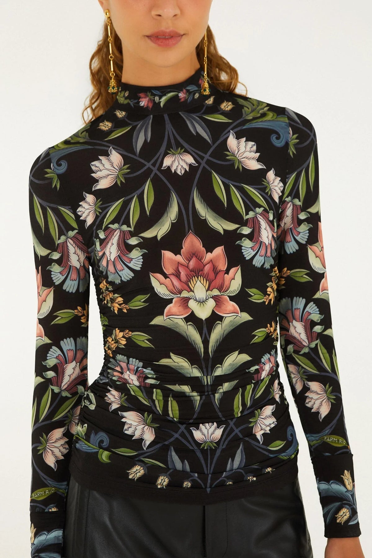 Natalia Black Jersey Blouse