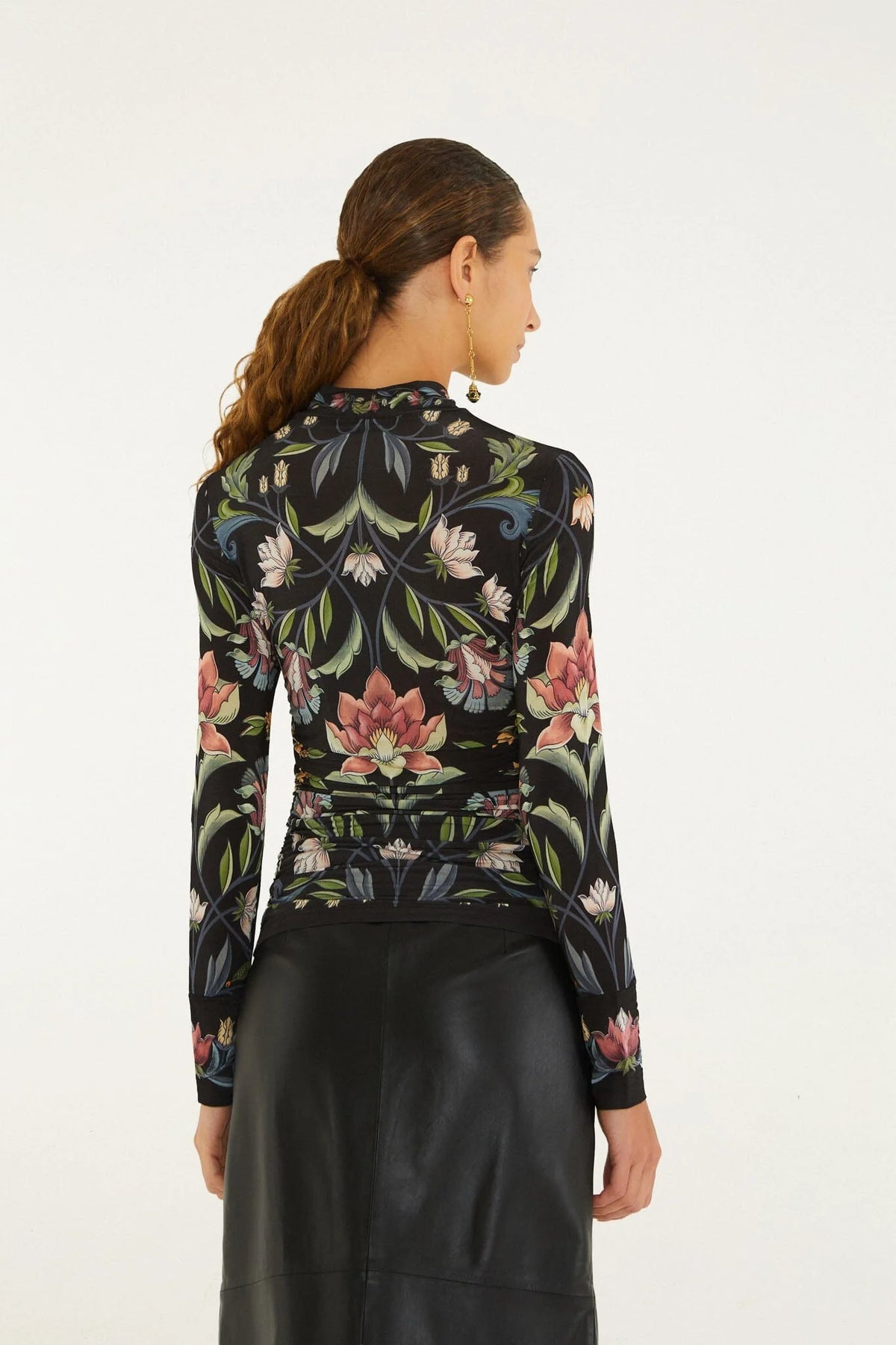 Natalia Black Jersey Blouse