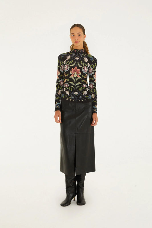 Natalia Black Jersey Blouse