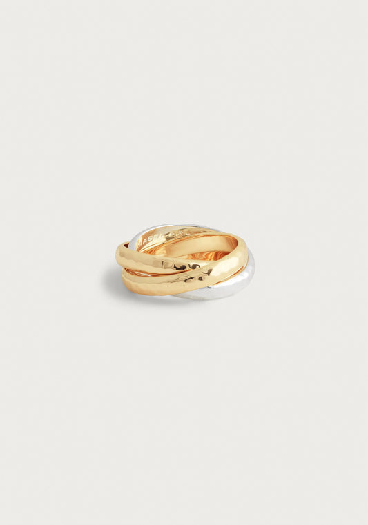 Farrier Mixed Metal Triple Band Ring