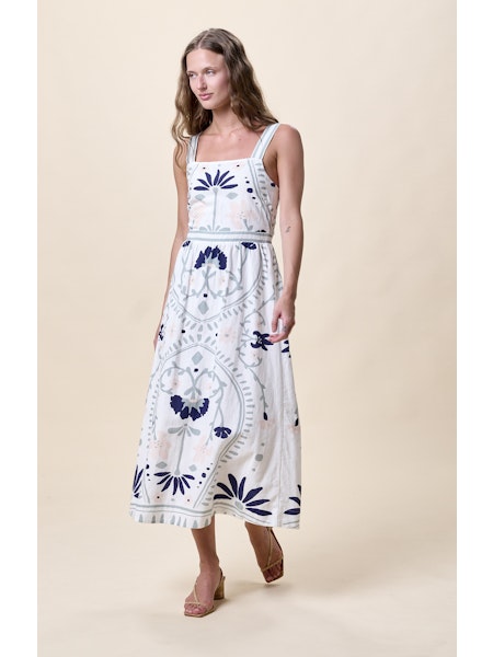 CARMEN MIDI DRESS | LILIANA BLUE SURF