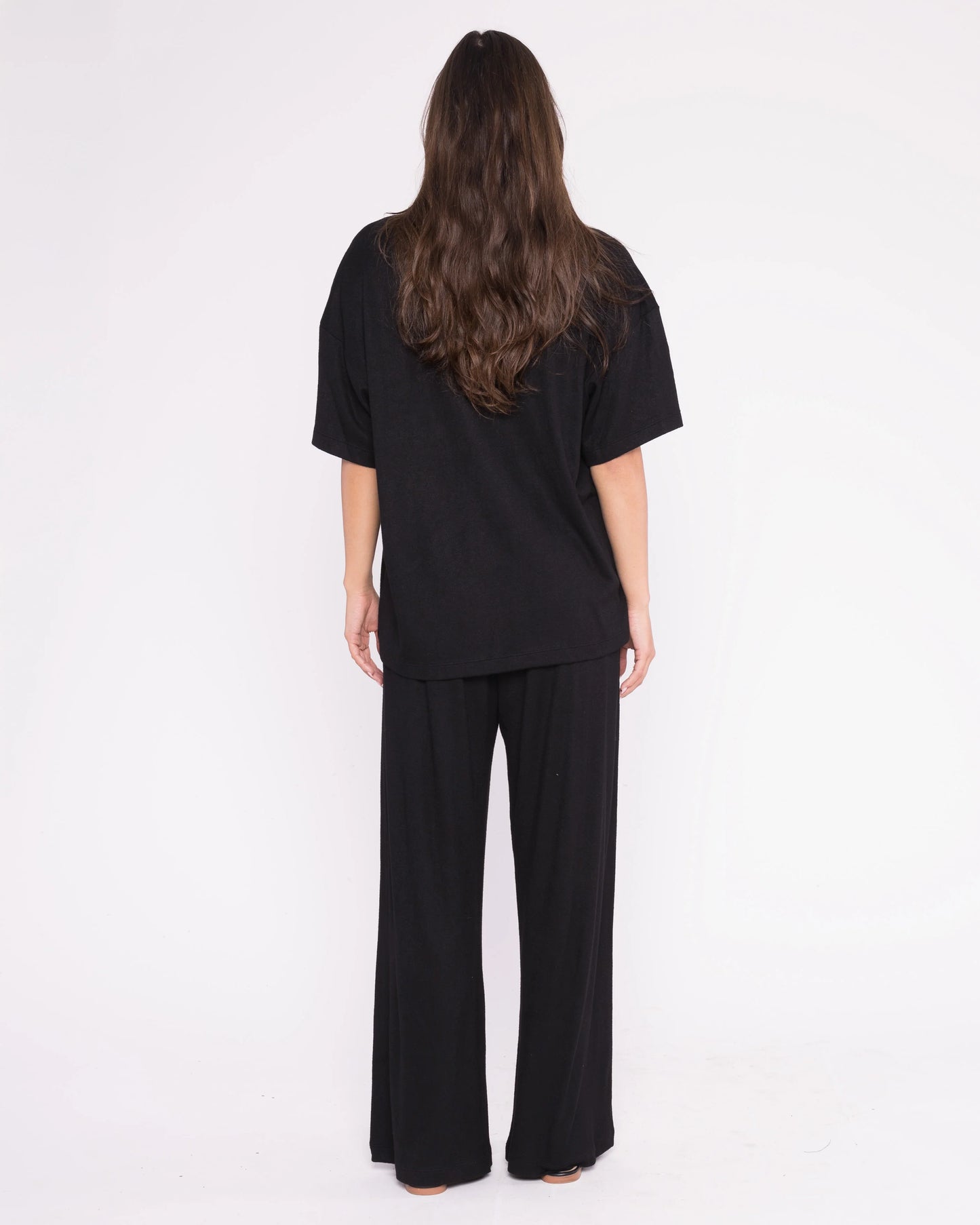 BLACK SWEATER KNIT LOUNGE PANT