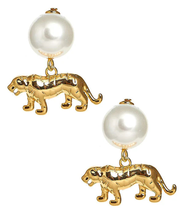 Pearl Drop Tiger Stud