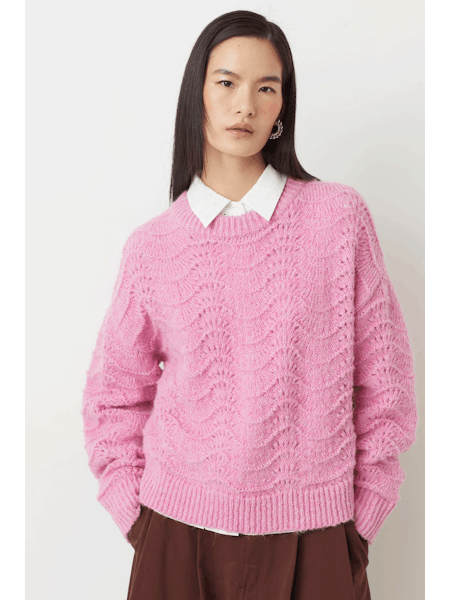 Phelini Pink wave-effect knit jumper