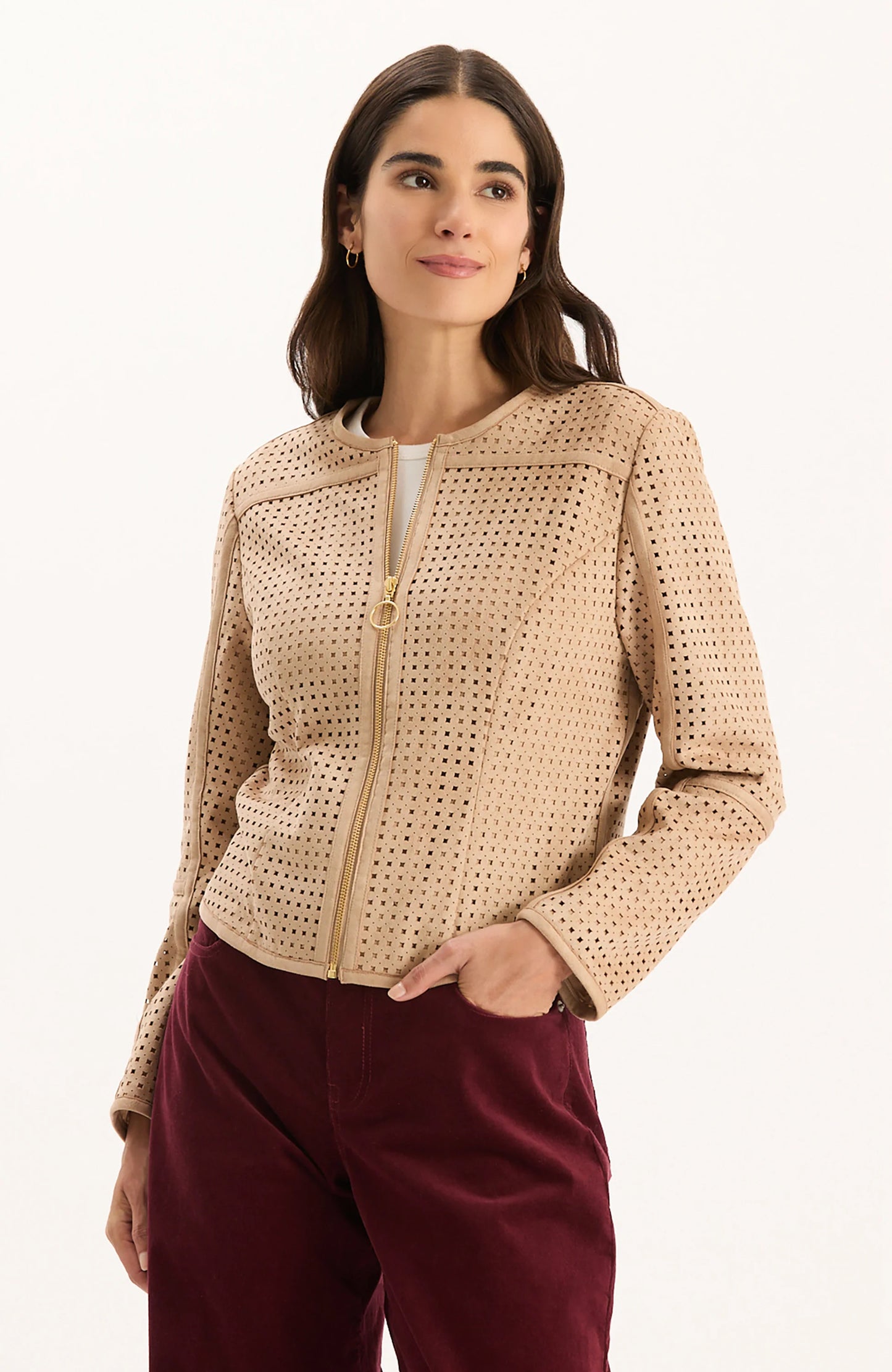 Piper Punched Faux Suede Jacket