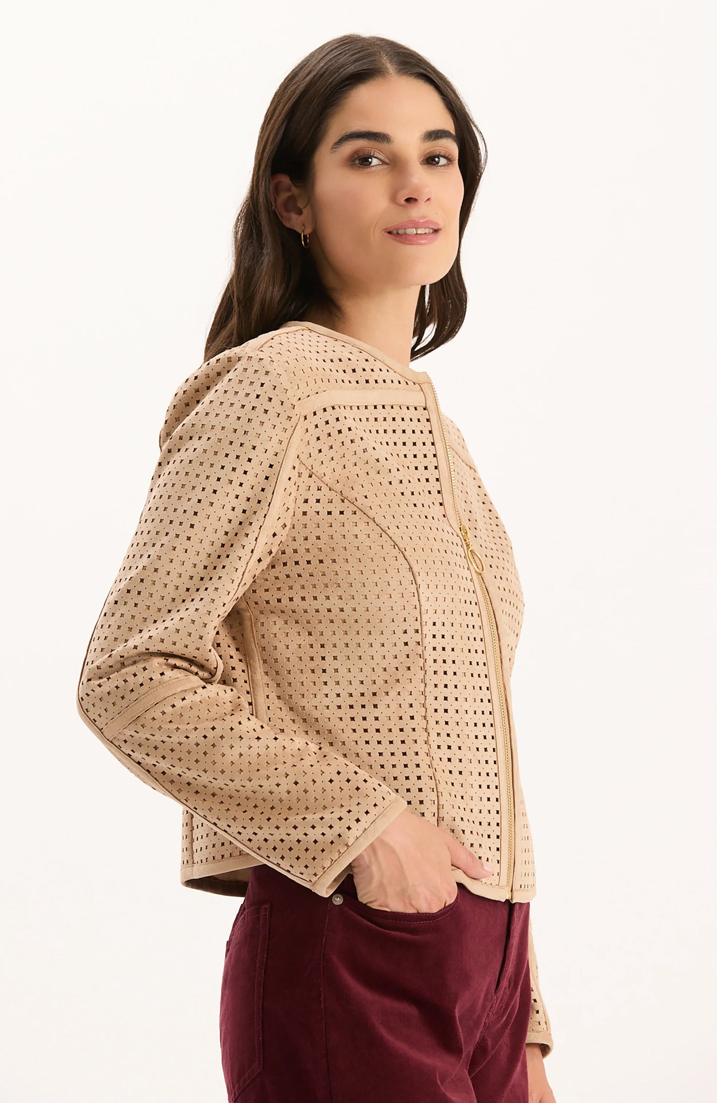 Piper Punched Faux Suede Jacket