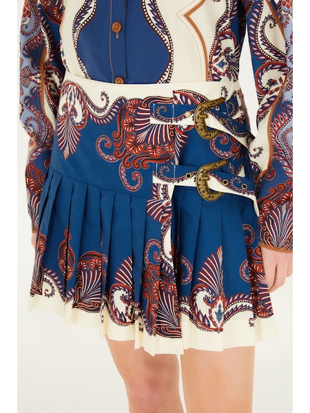 ARABESQUE SCARF BLUE MINI SKIRT