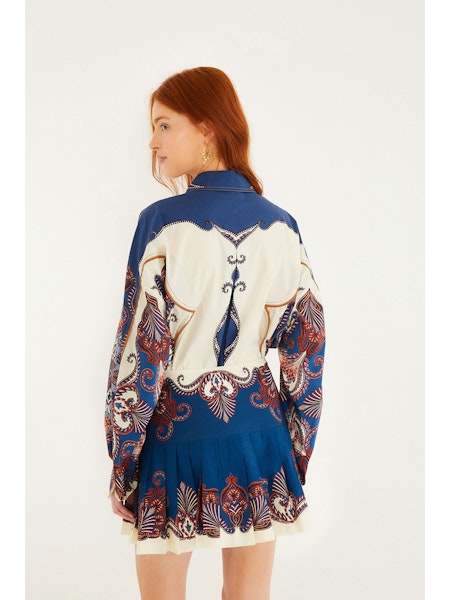 ARABESQUE SCARF BLUE MINI SKIRT