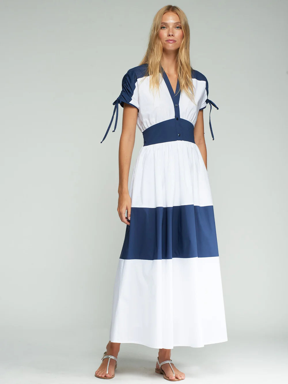 White & Navy Dress
