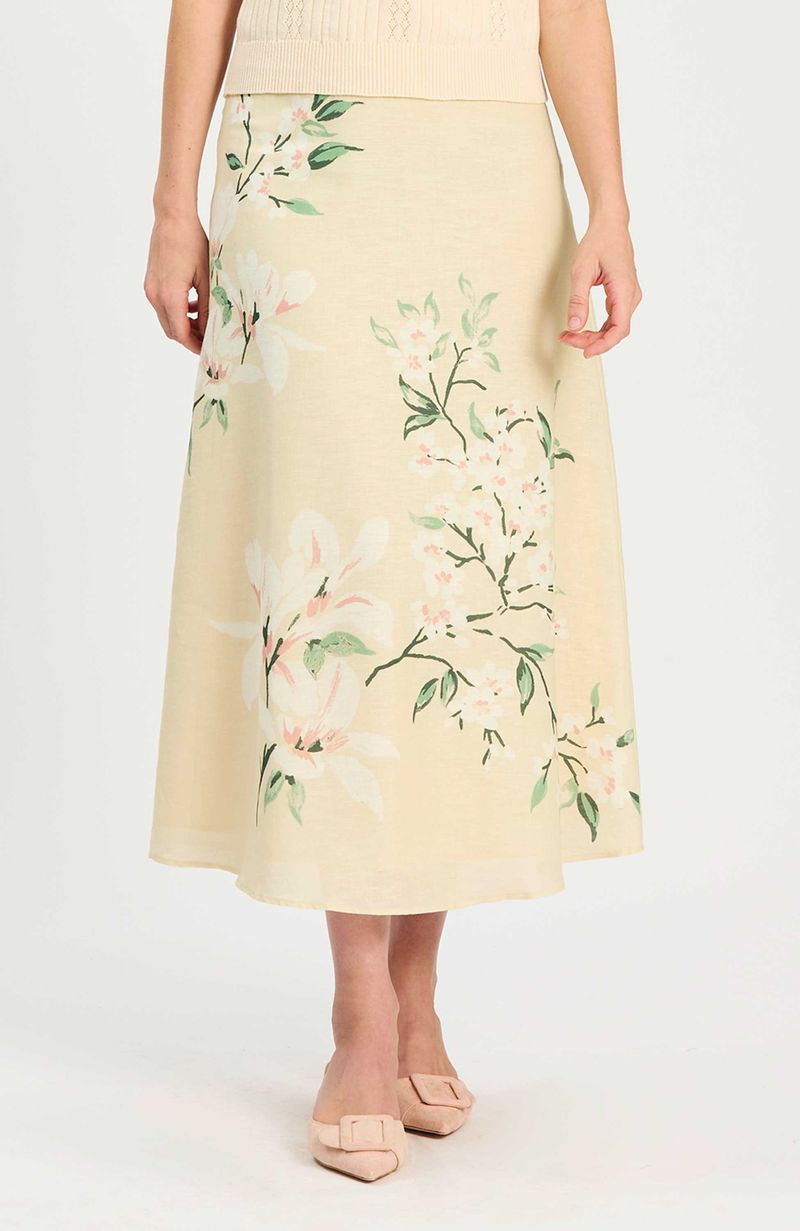 Valintina Cotton/Linen Starling Flower Skirt