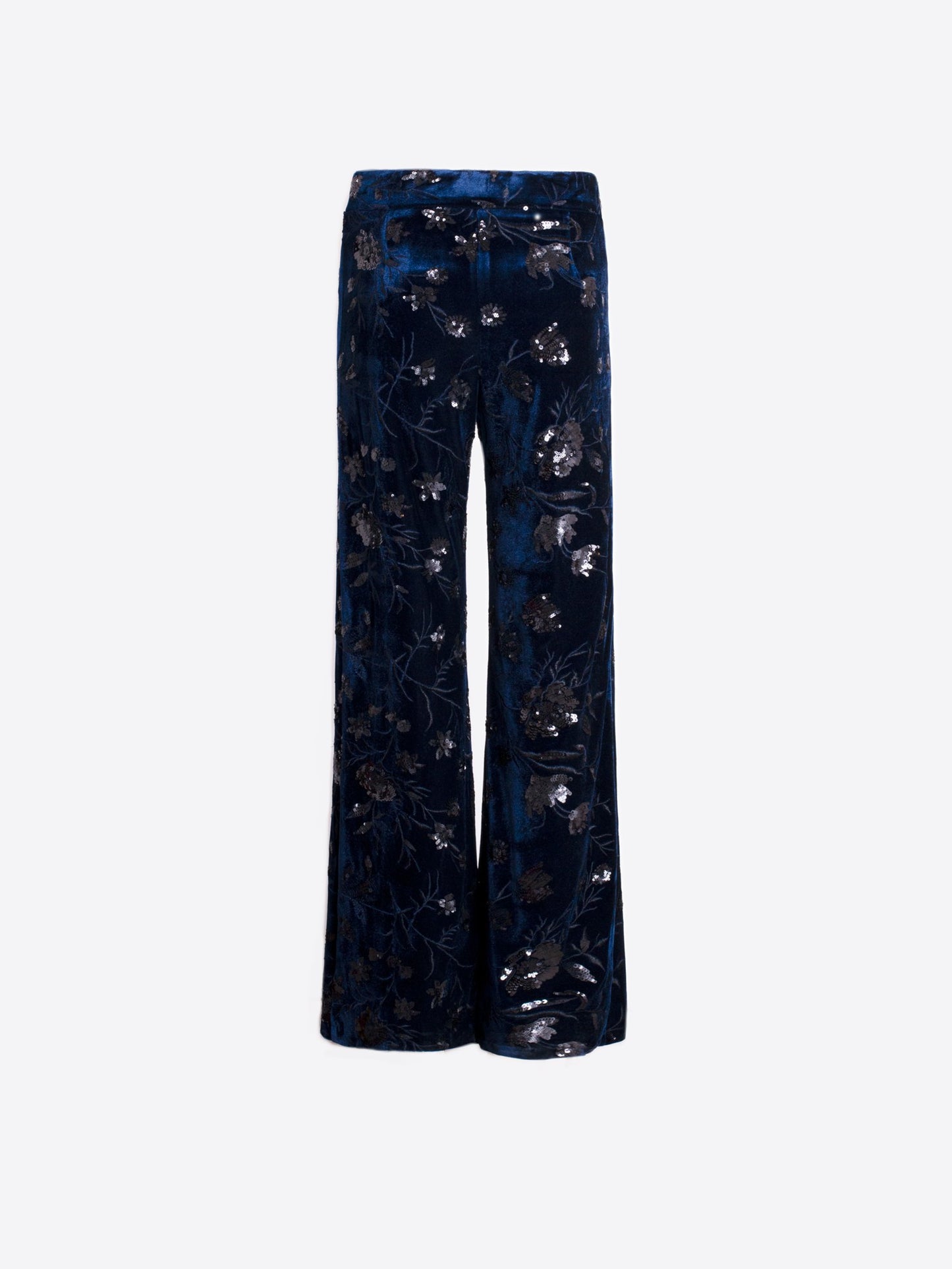 Navy Velvet Sequin pants - TROUSER VENUS TERCIOPELO FLOR LENTEJUELAS