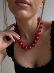 Joan Semi-precious Necklace - Red Jasper