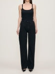 karmine refined wide leg: high rise 31" - Black (aura)